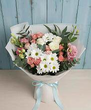 Букет цветов из:  Розы, Лизиантусы и Хризантемы в Девице