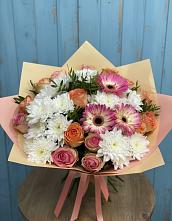 Букет цветов из:  Розы, Герберы и Хризантемы в Девице