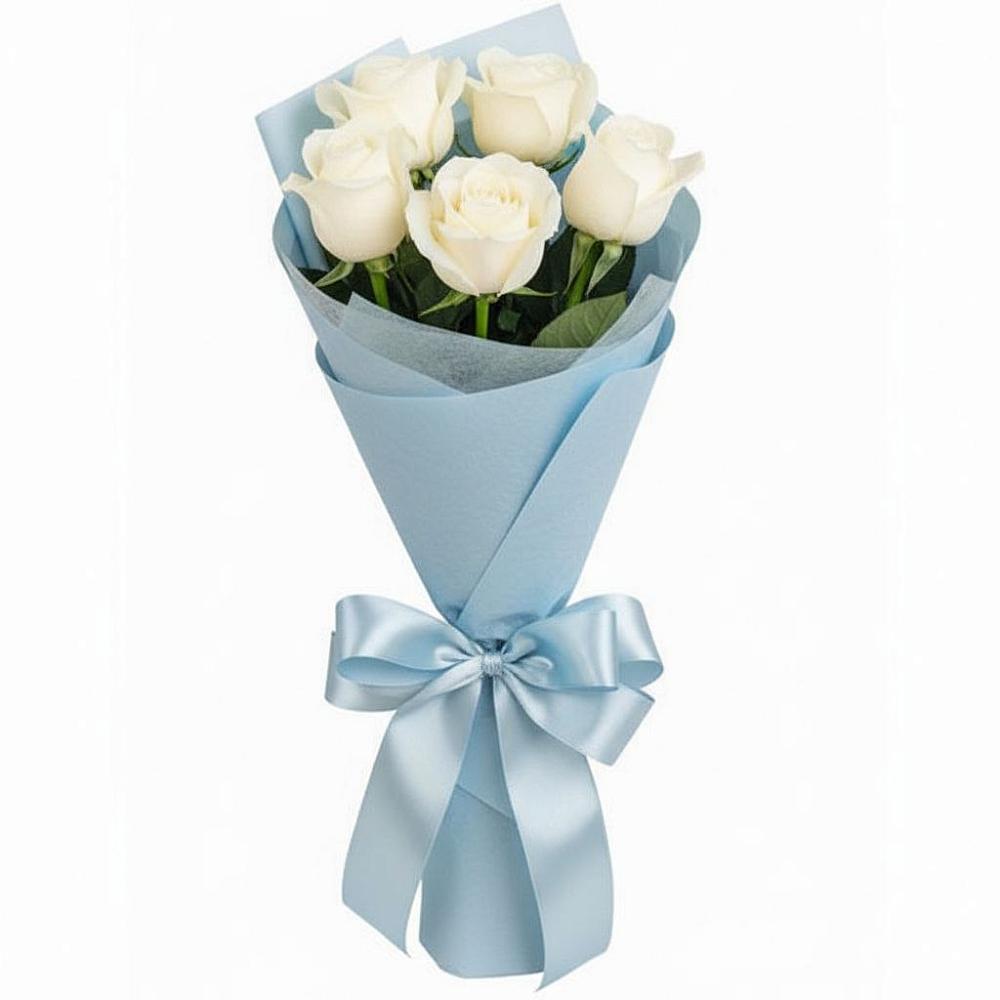 Букет 5 Белых роз Проуд в Девице