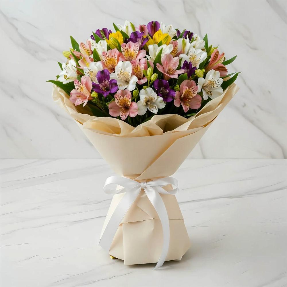 Букет цветов из: Альстромерии в Девице