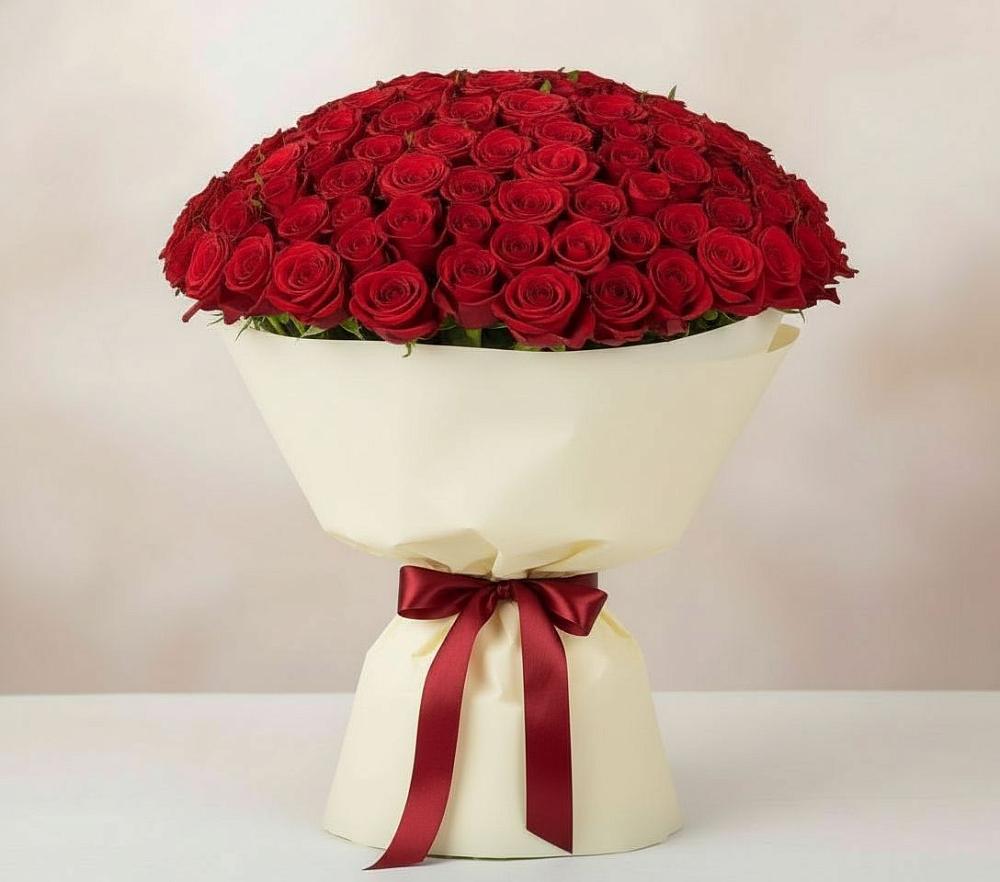 Букет 101 Красная роза Милано в Девице