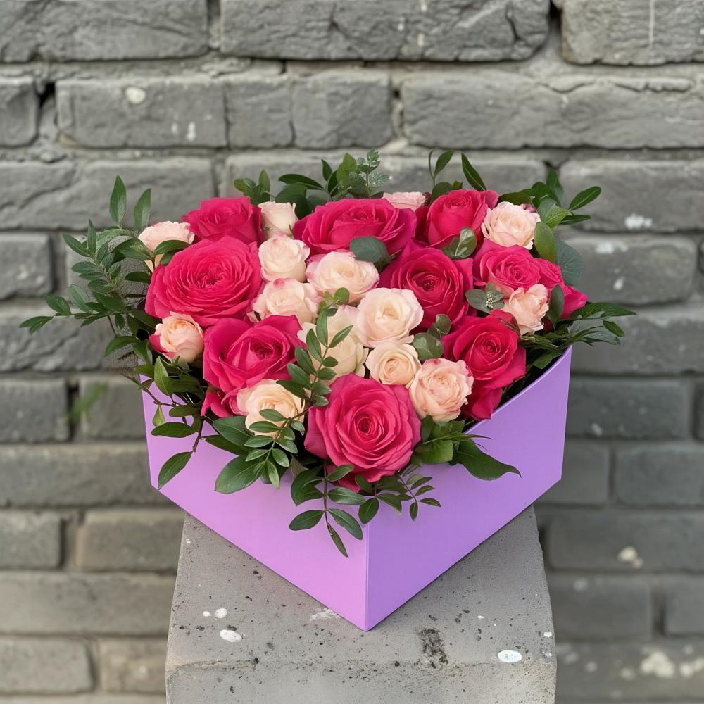 Цветочная композиция из Розы в коробке в Девице
