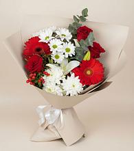 Букет цветов из:  Розы, Хризантемы, Герберы и Лилии в Девице