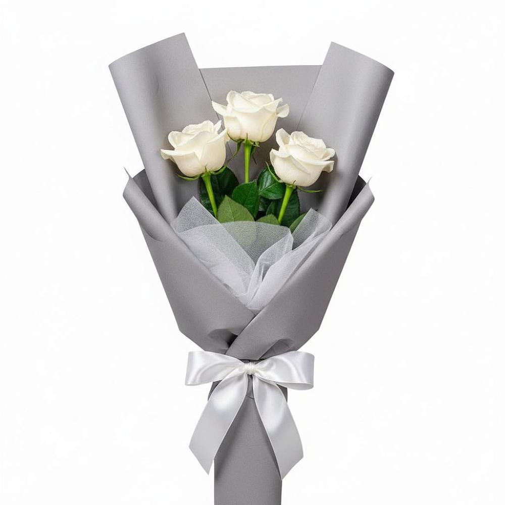 Букет 3 белые розы в Девице