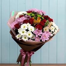 Букет цветов из:  Розы, Хризантемы и Альстромерии в Девице