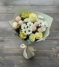 Букет цветов из:  Альстромерии, Розы и Хризантемы в Девице