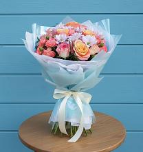Букет цветов из:  Хризантемы и Розы в Девице